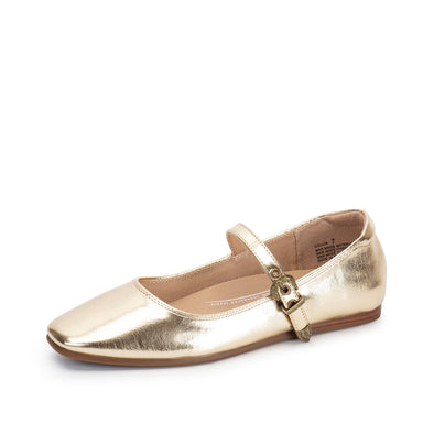 Gold Collin Mary Jane Flat (Yellow Box)