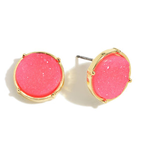 Round Druzy Stud Earrings (4 colors)