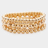 5PCS - Metal Ball Beaded Stretch Bracelets