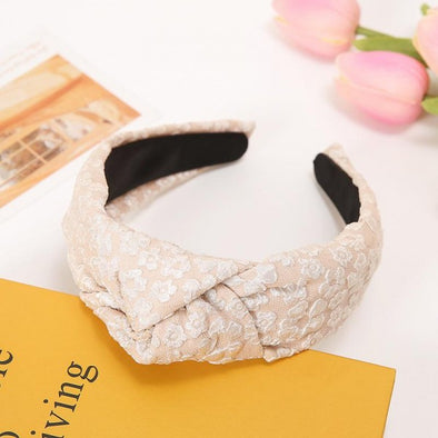 Khaki Floral Knot Headband