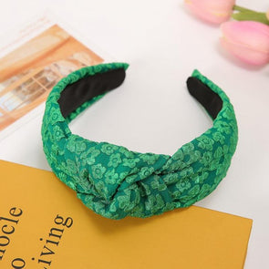 Green Floral Knot Headband
