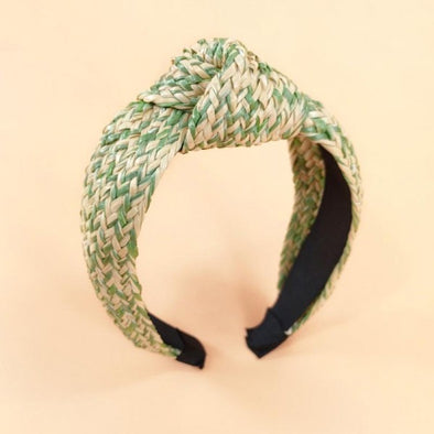 Green Straw Knot Headband