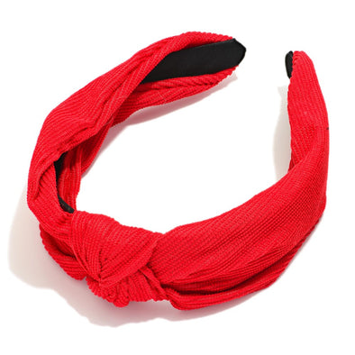 Red Corduroy Knotted Headband