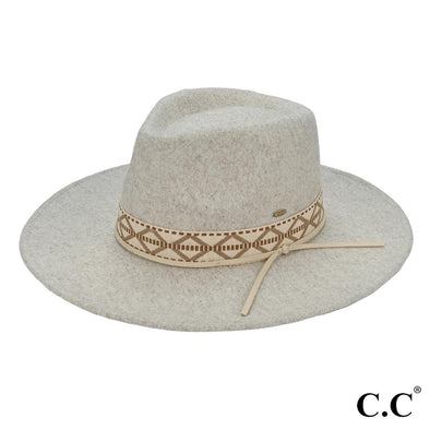 C.C Oatmeal Felt Aztec Band Hat