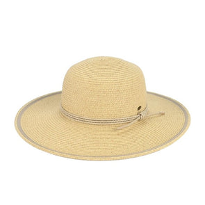 C.C. Wide Brim Sun Hat w/ Rope Detail