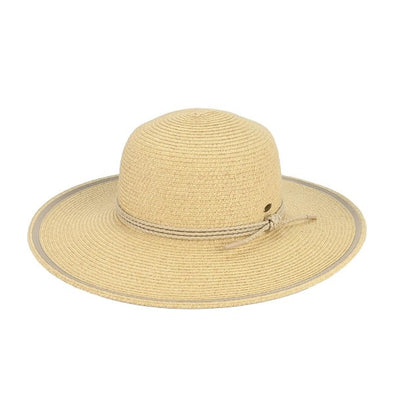 C.C. Wide Brim Sun Hat w/ Rope Detail