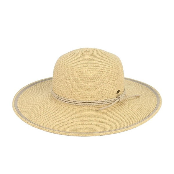 C.C. Wide Brim Sun Hat w/ Rope Detail