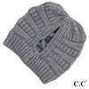 C.C. Grey Criss-Cross Ponytail Beanie