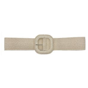 Ivory Elastic Braided Belt