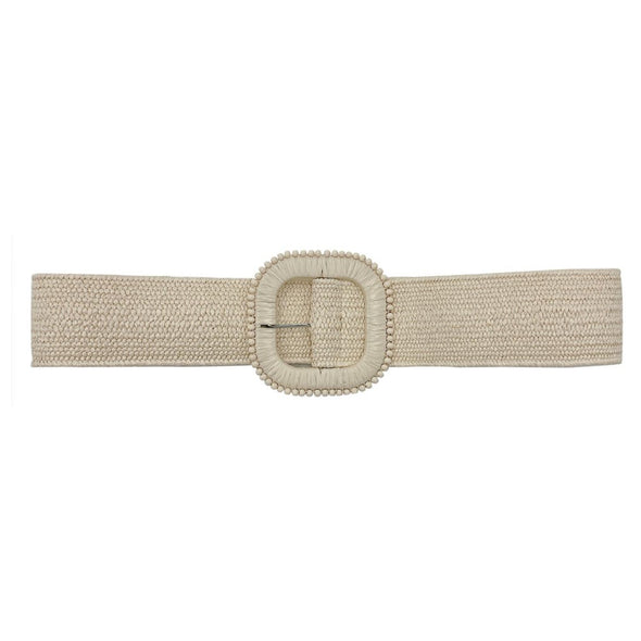 Ivory Elastic Braided Belt