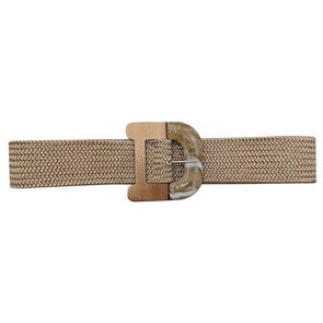 Elastic Braided Belt with "D" Buckle