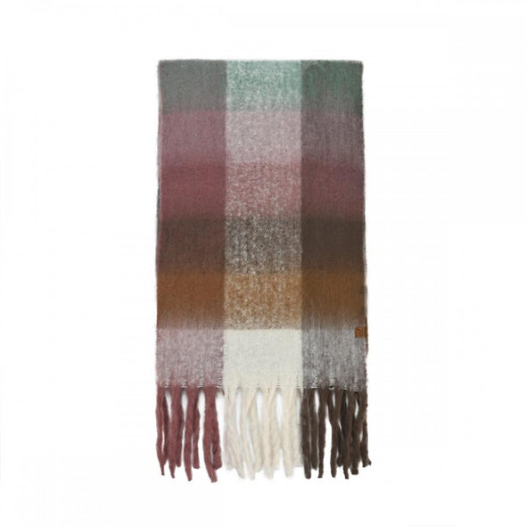 C.C Plum Multi Check Scarf