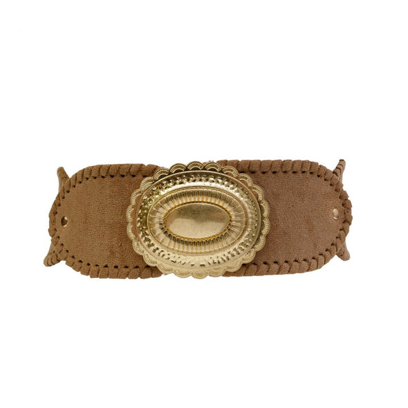 Taupe Concho Elastic Belt