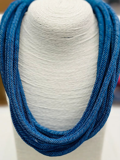 Cobalt Ava Slub Necklace (8 Strand)