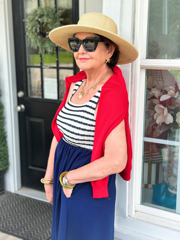 Navy Nantucket Midi Dress
