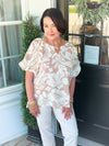 Latte Mix Bubble Sleeve Top