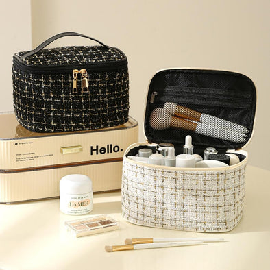 Tweed Makeup Travel Case