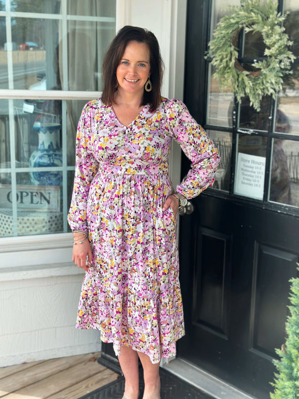 Shades Of Lavender Midi Dress