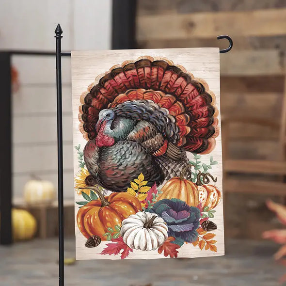 Elaborate Turkey Applique Garden Flag