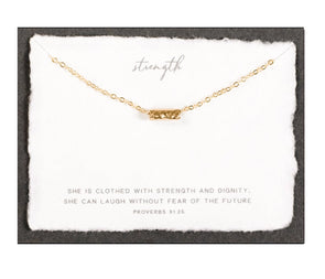 Strength | Christian Necklace | Minimal Jewelry | Proverbs