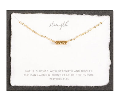 Strength | Christian Necklace | Minimal Jewelry | Proverbs