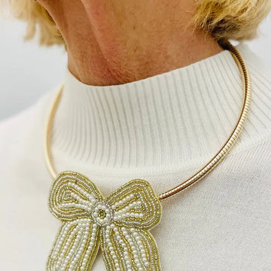 Bow Christmas Collar Necklace