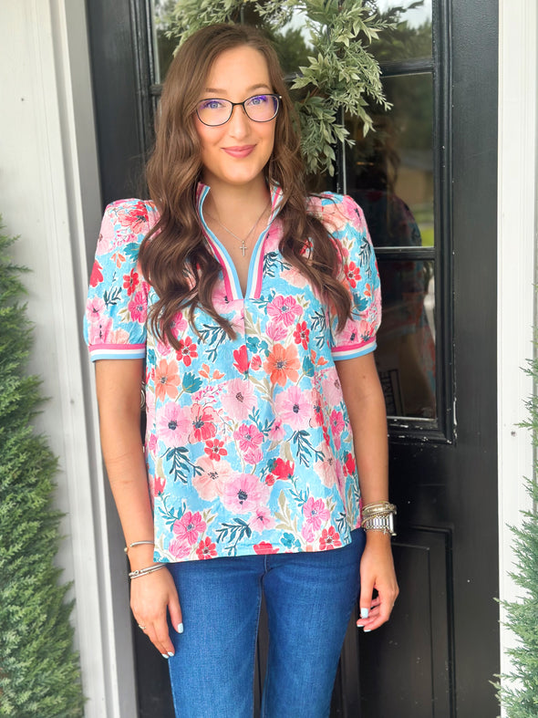 Bubblegum Floral Top