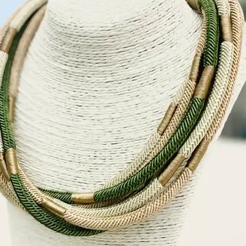 Vintage Camo Ava Slub Necklace (8 Strand)