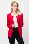 Red Classic Button Down Cardigan