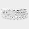 5PCS - Metal Ball Beaded Stretch Bracelets