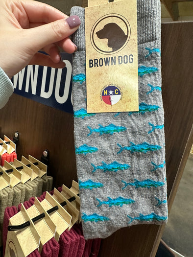 Heather Grey Offshore Socks (Brown Dog)