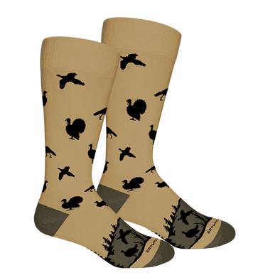 Khaki Wild Turkey Socks (Brown Dog)