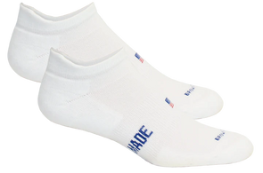 White USA Low Cut Tab Sport Socks (Brown Dog)