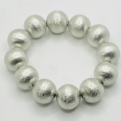 Brushed Silver Chic - Big Ball Bracelet