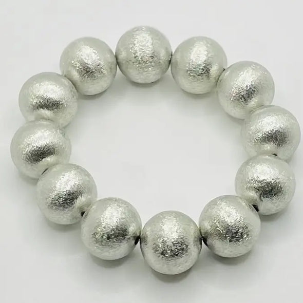 Brushed Silver Chic - Big Ball Bracelet