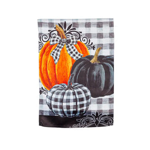 Pumpkin Check Garden Suede Flag