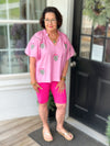 Rose Floral Embroidered Puff Sleeve Top