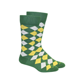 Argyle Jolly Green/ Yellow Socks (Brown Dog)