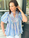 Purple Watercolor Aztec Top
