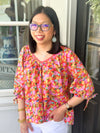 Cotton Pink Floral Top