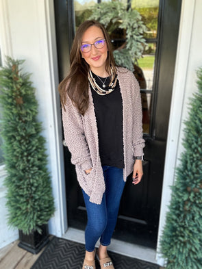 Ash Mocha Popcorn Cardigan