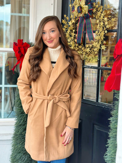 Taupe Belted Coat