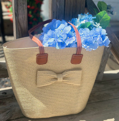 Woven Straw Bow Bag