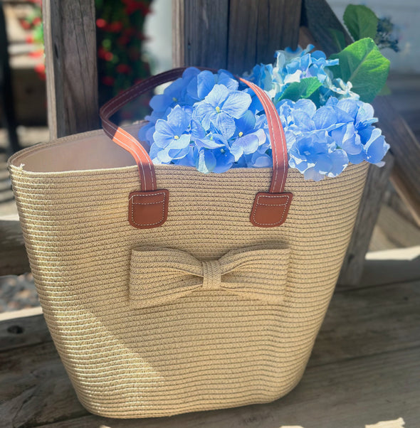 Woven Straw Bow Bag