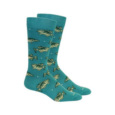 Teal Crappie Time Socks (Brown Dog)