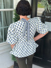 Nina Floral Foulard Navy Top