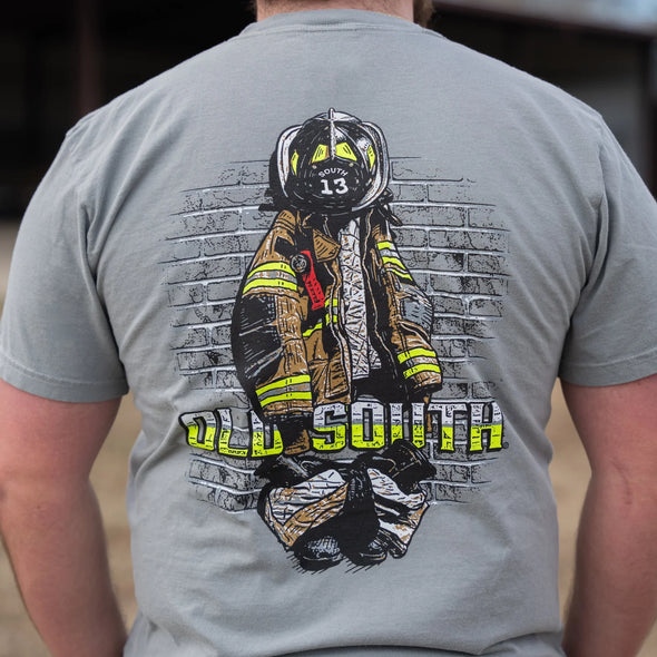Old South Grey Turnout Gear SS Tee