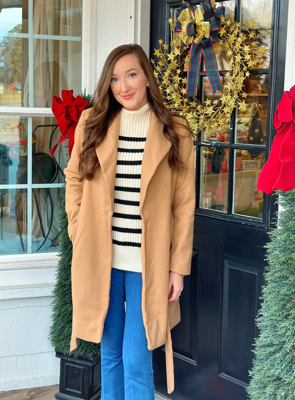 Taupe Belted Coat