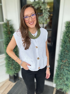 Sage Green Ava Slub Necklace (8 Strand)