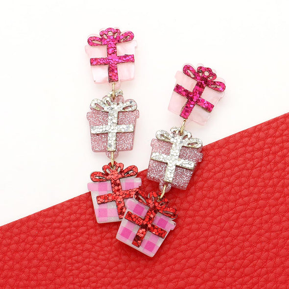 Pink Present Dangle Earrings